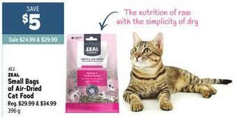 Ren’s Pets Depot Zeal small bags of air-dried cat food offer