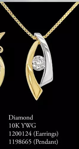 Charm Diamond Glacier fire 10k yellow and white gold canadian diamond pendant offer