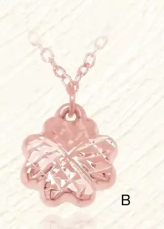 Charm Diamond 10k rose gold 18 clover diamond cut necklace offer