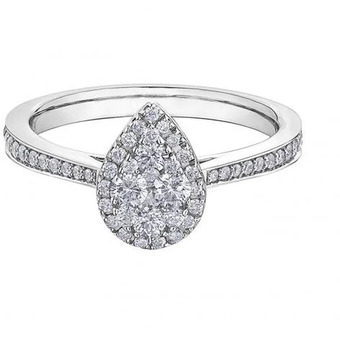 Charm Diamond Glacier fire canadian diamond 0.50ctw pear shaped mystere ring offer