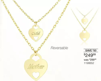 Charm Diamond Mother & child reversable necklace offer