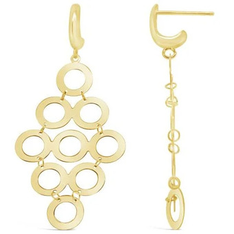 Charm Diamond 10k yellow gold geometric drop earrings offer