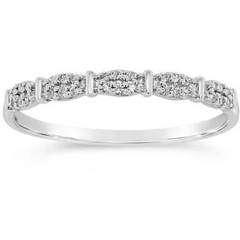 Charm Diamond 10k white gold diamond stackable ring offer