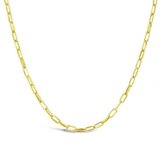 Charm Diamond 10k yellow gold 20 2.4mm paper clip chain offer