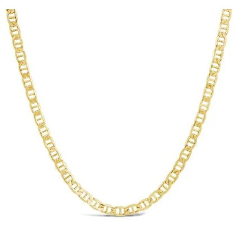 Charm Diamond 10k yellow gold flat mariner necklace offer