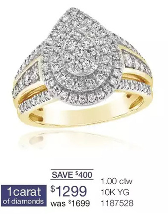 Charm Diamond 1.00 ctw 10k yg ring offer