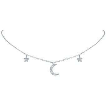 Charm Diamond Sterling silver diamond moon & star necklace offer