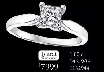 Charm Diamond 1.00 ctw 14k wg ring offer