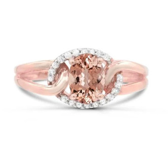 Charm Diamond Sterling silver morganite & white sapphire ring offer