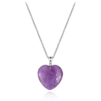 Charm Diamond Sterling silver 19 amethyst heart pendant offer
