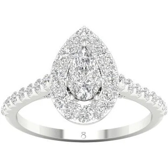 Charm Diamond My diamond story 14k white gold diamond pear cut ring 1.20ctw i1/ghi offer