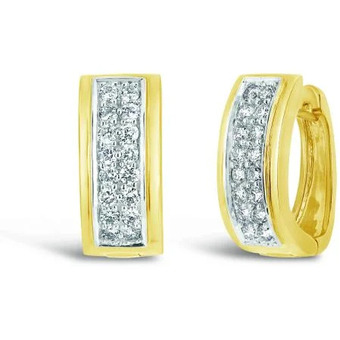 Charm Diamond 10k yellow & white gold 1.00ctw diamond earrings offer