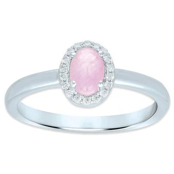 Charm Diamond Polar pink sterling silver pink sapphire & diamond ring offer