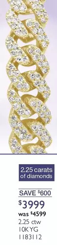 Charm Diamond 2.25 ctw 10k yg bracelet offer