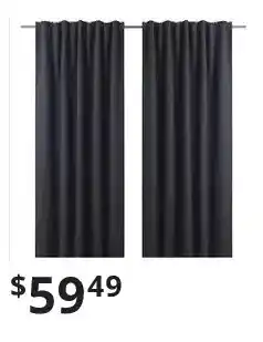 IKEA Dagöga blackout curtains, 1 pair - blue-gray 145x250 cm offer