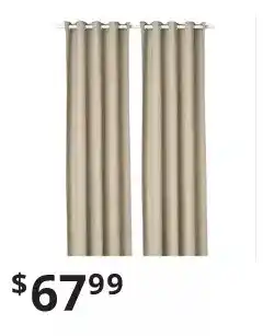 IKEA Birtna blackout curtains, 1 pair - beige 145x250 cm offer