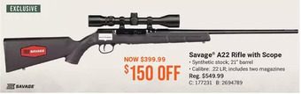 Bass Pro Savage a22 rifle with scope offer