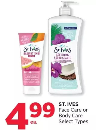 Rexall St. ives face care or body care offer