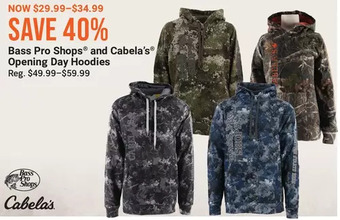 Bass Pro Bass pro shops and cabela's opening day hoodies offer