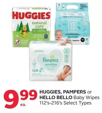 Rexall Huggies, pampers or hello bello baby wipes offer