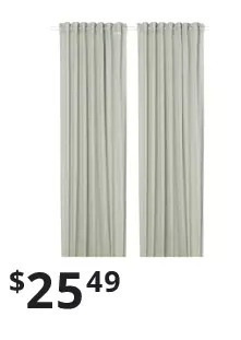 IKEA Silverlönn sheer curtains, 1 pair - light green 145x250 cm offer