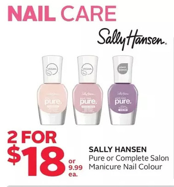 Rexall Sally hansen pure or complete salon manicure nail colour offer