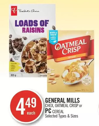 Shoppers Drug Mart General mills chex, oatmeal crisp or pc cereal offer