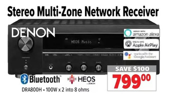 2001 Audio Video Denon stereo multi-zone network receiver offer