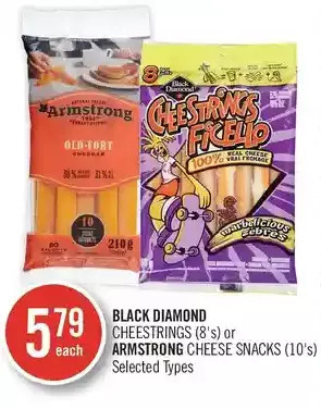 Shoppers Drug Mart Black diamond cheestrings or armstrong cheese snacks offer