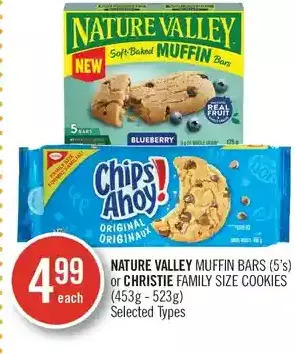 Shoppers Drug Mart Nature valley muffin bars or christie family size cookies offer