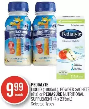 Shoppers Drug Mart Pedialyte liquid, powder sachets or pediasure nutritional supplement offer