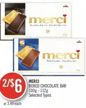 Shoppers Drug Mart Merci boxed chocolate bar offer