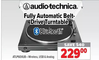 2001 Audio Video Audio-technica fully automatic belt-drive turntable offer