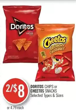 Shoppers Drug Mart Doritos chips or cheetos snacks offer