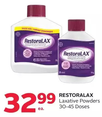 Rexall Restoralax laxative powders offer