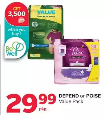 Rexall Depend or poise value pack offer