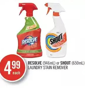 Shoppers Drug Mart Resolve or shout laundry stain remover offer