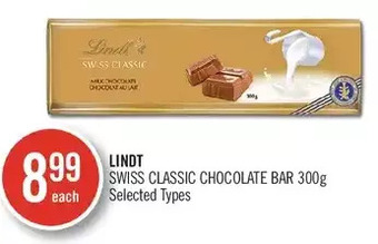 Shoppers Drug Mart Lindt swiss classic chocolate bar offer