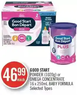Shoppers Drug Mart Good start powder or omega concentrate baby formula offer