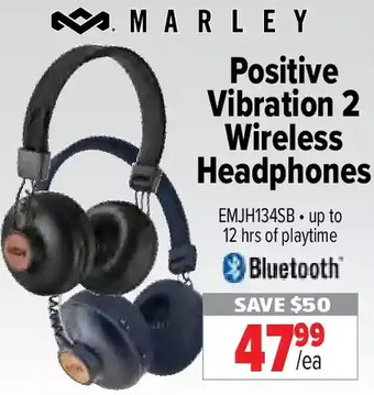2001 Audio Video Marley positive vibration 2 wireless headphones offer
