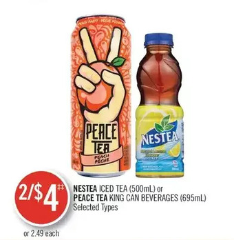 Shoppers Drug Mart Nestea iced tea or peace tea king can beverages offer