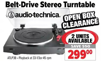 2001 Audio Video Audio-technica belt-drive stereo turntable offer