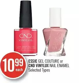 Shoppers Drug Mart Essie gel couture or cnd vinylux nail enamel offer