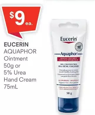 Guardian Pharmacy Eucerin aquaphor ointment or 5% urea hand cream offer