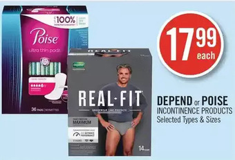Shoppers Drug Mart Depend or poise incontinence products offer
