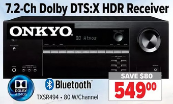 2001 Audio Video Onkyo 7.2-ch dolby dts:x hdr receiver offer