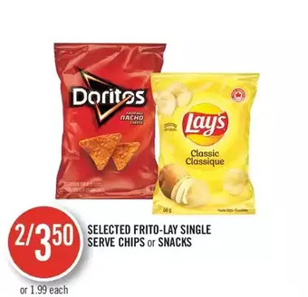 Shoppers Drug Mart Frito-lay single serve chips or snacks offer