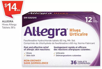 Guardian Pharmacy Allegra hives allergy tablets offer