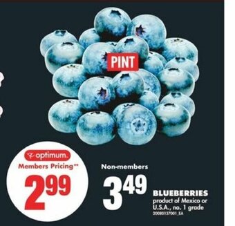 No Frills Blueberries pint offer