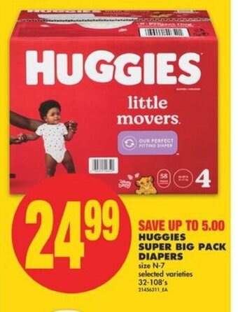 No Frills Huggies super big pack diapers offer